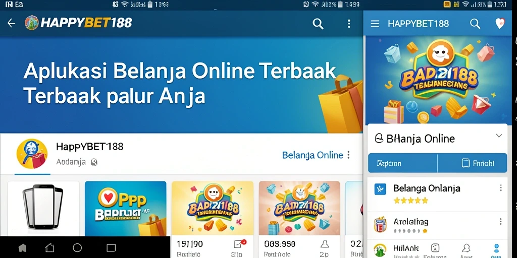 Tampilan antarmuka utama aplikasi HAPPYBET188 untuk belanja online.