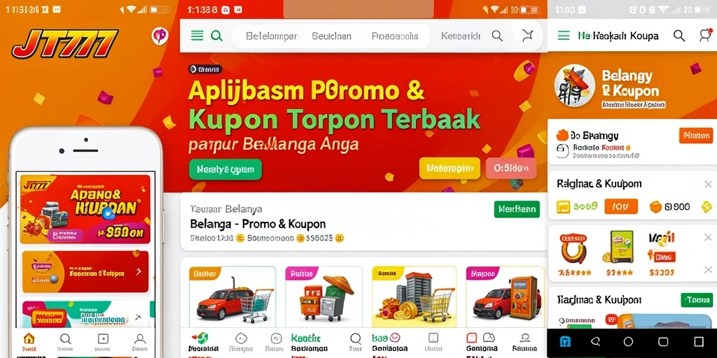 Antarmuka menarik JT777 untuk Promo & Kupon.