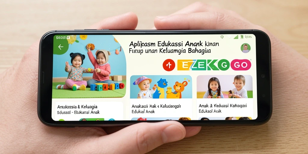 Tampilan interaktif aplikasi edukasi anak REZEKIGO.