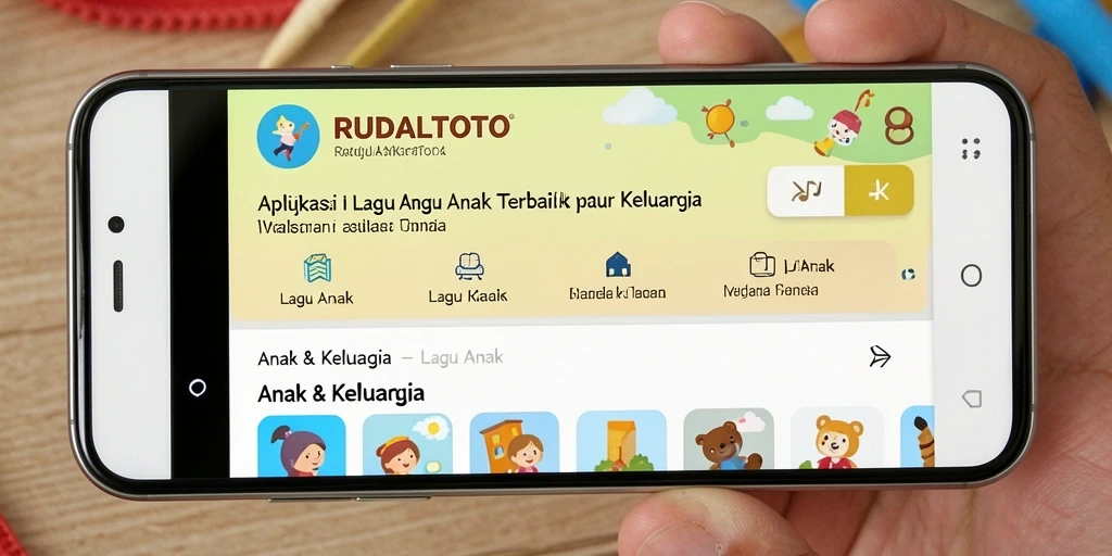 Tampilan antarmuka aplikasi RUDALTOTO dengan lagu anak yang menarik.